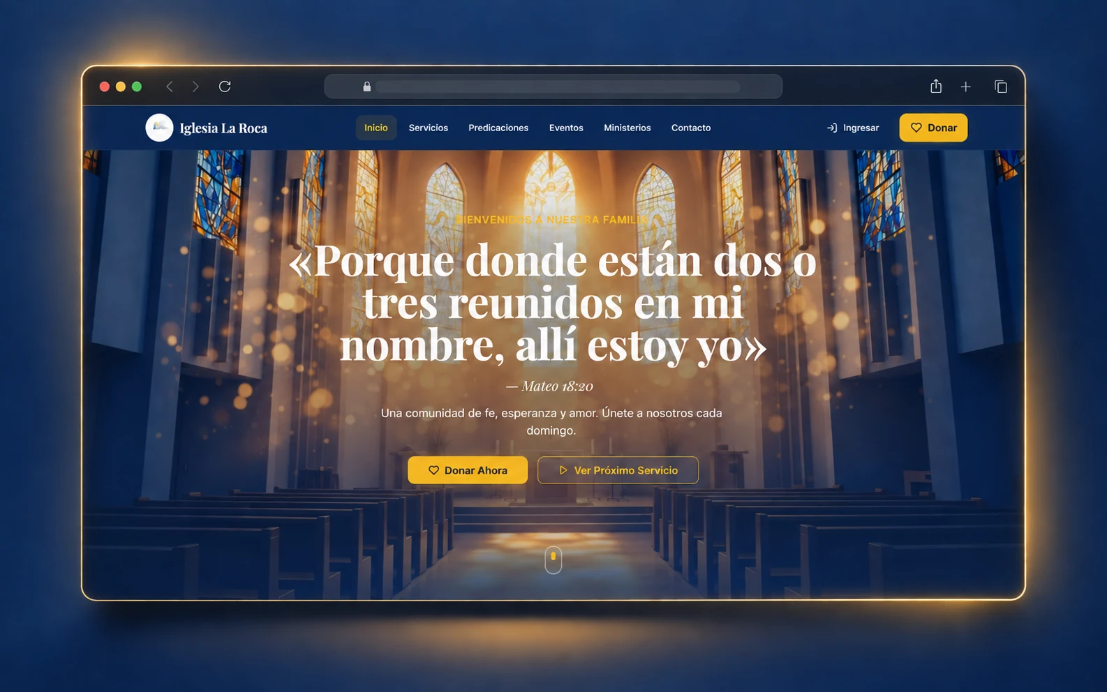 Captura del sitio de Iglesia La Roca