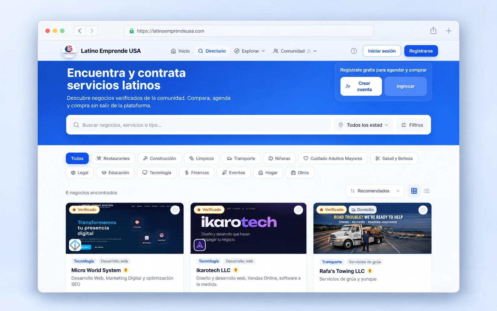 Captura de Latino Emprende USA